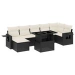 Casa si Gradina - Gradina si terasa - Mobilier exterior - Seturi mobila gradina - Set mobilier de gradina cu perne, 8 piese, negru, poliratan - Infinity.ro