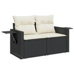 Casa si Gradina - Gradina si terasa - Mobilier exterior - Seturi mobila gradina - Set mobilier de gradina cu perne, 8 piese, negru, poliratan - Infinity.ro