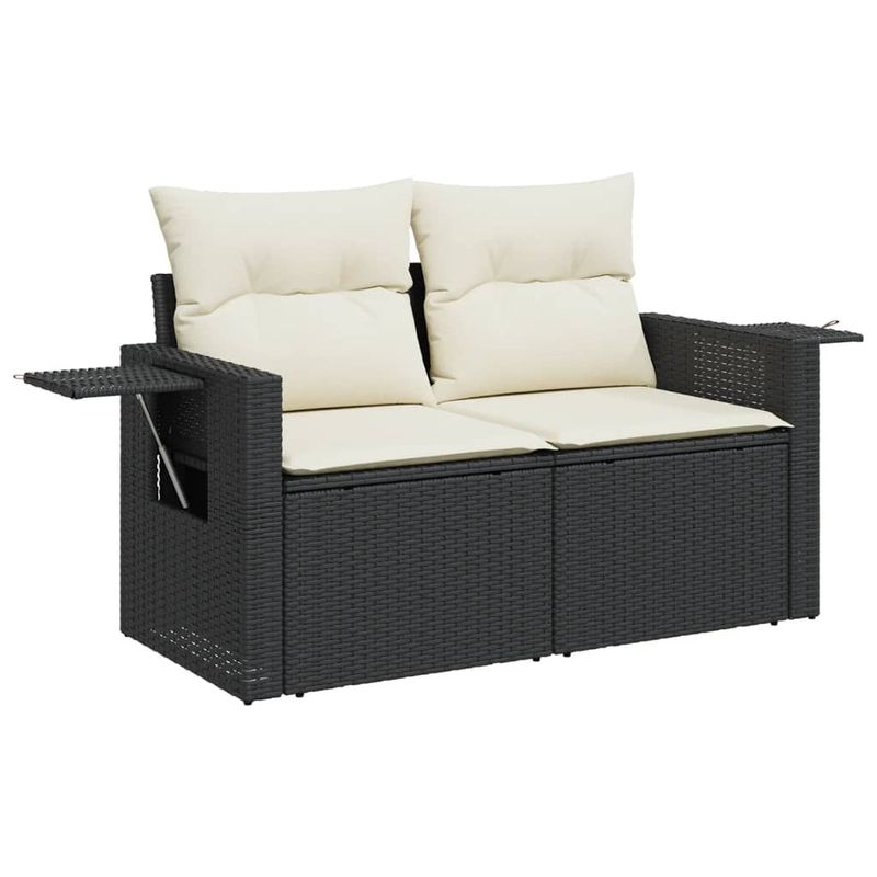Casa si Gradina - Gradina si terasa - Mobilier exterior - Seturi mobila gradina - Set mobilier de gradina cu perne, 8 piese, negru, poliratan - Infinity.ro