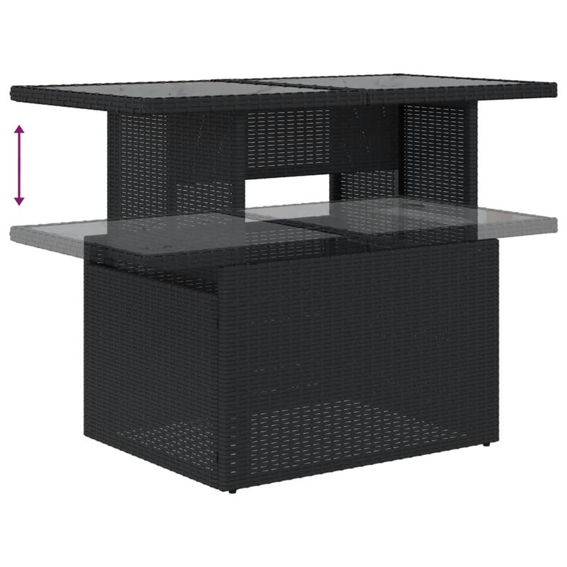 Casa si Gradina - Gradina si terasa - Mobilier exterior - Seturi mobila gradina - Set mobilier de gradina cu perne, 8 piese, negru, poliratan - Infinity.ro