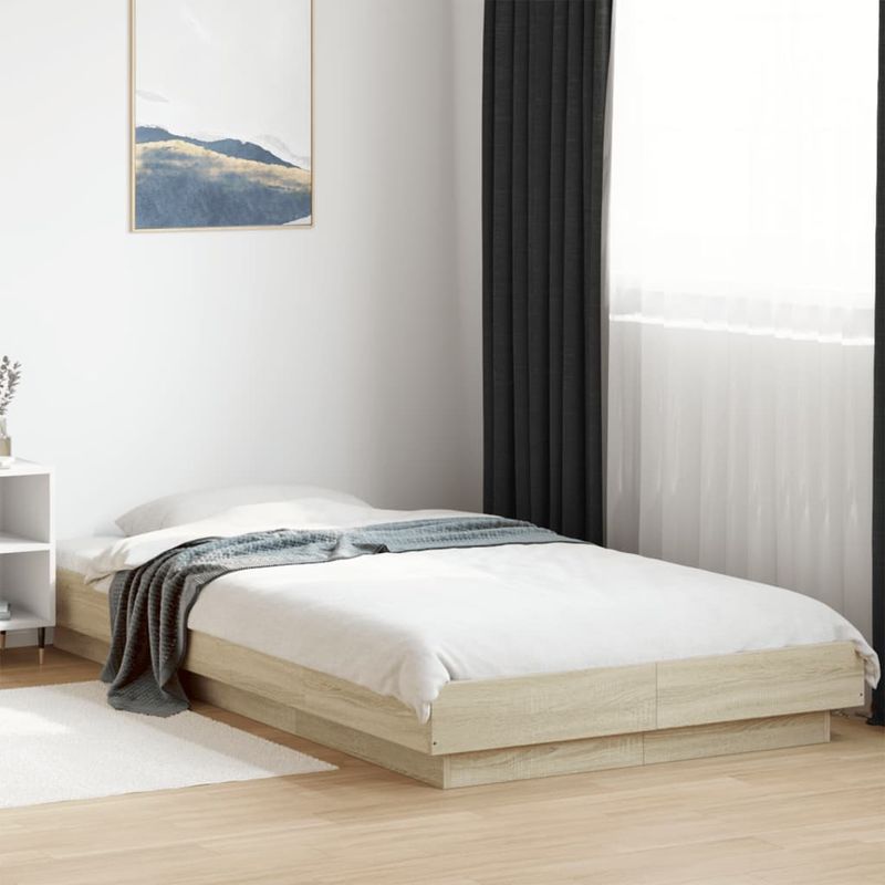 Casa si Gradina - Mobilier - Paturi si accesorii - Paturi - Cadru de pat, stejar sonoma, 90x200 cm, lemn prelucrat - Infinity.ro