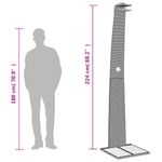 Casa si Gradina - Gradina si terasa - Piscine si accesorii - Accesorii piscine - Dus de exterior, gri, 55x60x224 cm, poliratan si lemn acacia - Infinity.ro