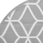 Casa si Gradina - Textile si covoare - Covoare - Covoare casa - Covor de exterior, gri și alb, diametru 120 cm, PP - Infinity.ro
