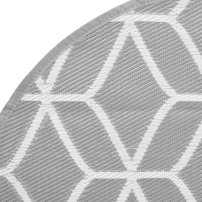 Casa si Gradina - Textile si covoare - Covoare - Covoare casa - Covor de exterior, gri și alb, diametru 120 cm, PP - Infinity.ro