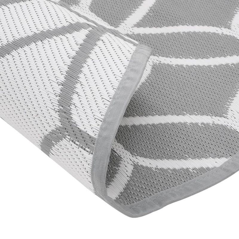 Casa si Gradina - Textile si covoare - Covoare - Covoare casa - Covor de exterior, gri și alb, diametru 120 cm, PP - Infinity.ro