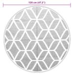 Casa si Gradina - Textile si covoare - Covoare - Covoare casa - Covor de exterior, gri și alb, diametru 120 cm, PP - Infinity.ro