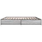 Casa si Gradina - Mobilier - Paturi si accesorii - Paturi - Cadru de pat, gri sonoma, 200x200 cm, lemn prelucrat si metal - Infinity.ro