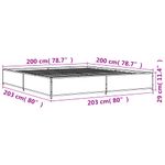 Casa si Gradina - Mobilier - Paturi si accesorii - Paturi - Cadru de pat, gri sonoma, 200x200 cm, lemn prelucrat si metal - Infinity.ro