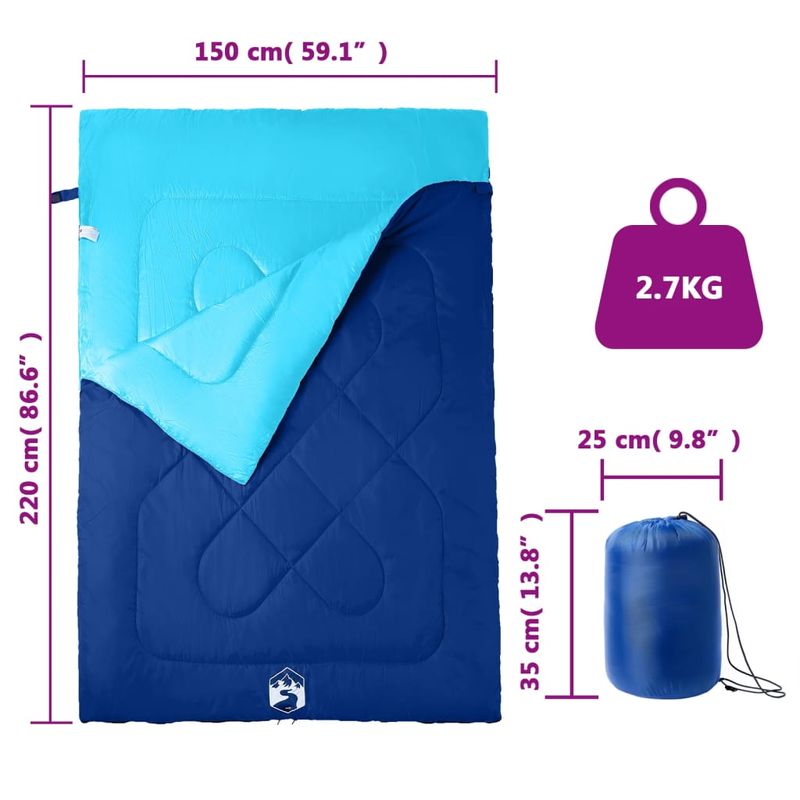 Sport si Outdoor - Camping - Saci de dormit - Sac de dormit dublu cu perne de camping, adulti, 3-4 anotimpuri - Infinity.ro