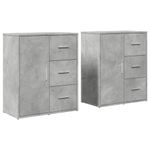 Casa si Gradina - Mobilier - Comode si corpuri - Comode - Dulapuri, 2 buc., gri beton, 60x31x70 cm, lemn prelucrat - Infinity.ro