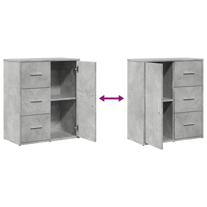 Casa si Gradina - Mobilier - Comode si corpuri - Comode - Dulapuri, 2 buc., gri beton, 60x31x70 cm, lemn prelucrat - Infinity.ro