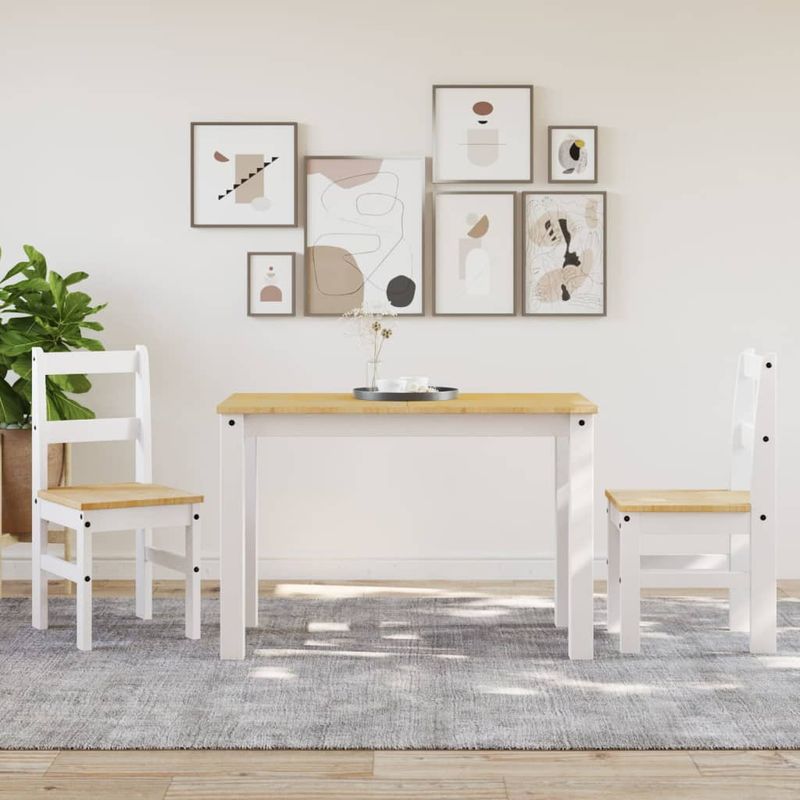 Casa si Gradina - Mobilier - Scaune si fotolii - Scaune - Scaune de bucatarie Panama 2 buc. alb 40x46x90cm lemn masiv pin - Infinity.ro