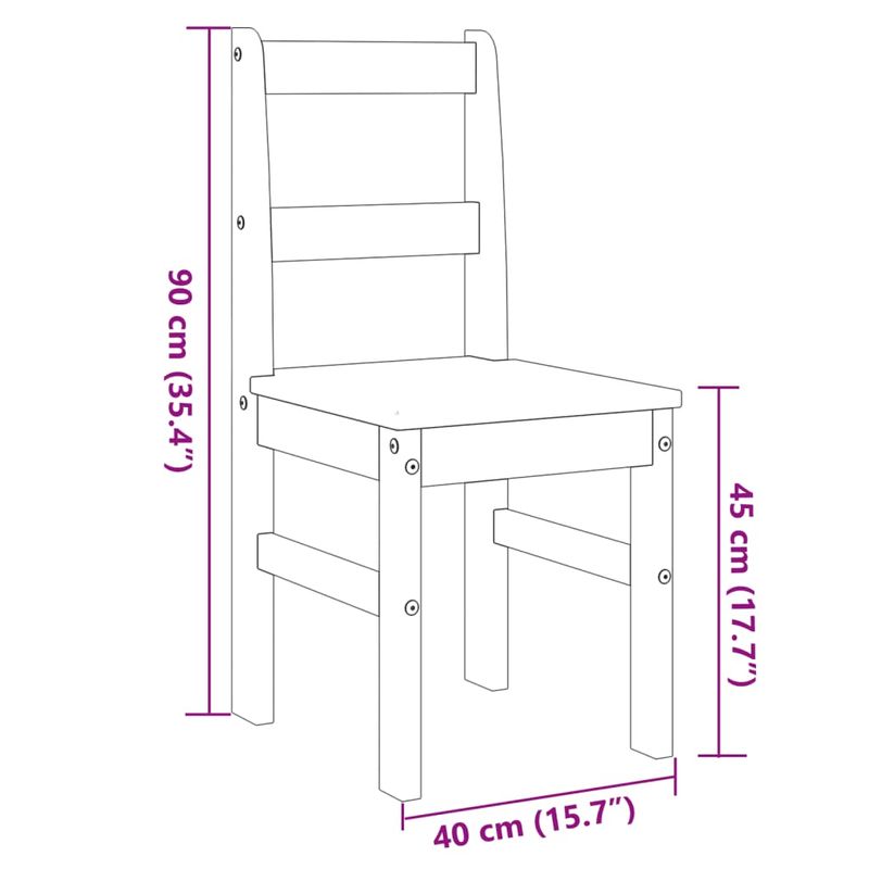 Casa si Gradina - Mobilier - Scaune si fotolii - Scaune - Scaune de bucatarie Panama 2 buc. alb 40x46x90cm lemn masiv pin - Infinity.ro