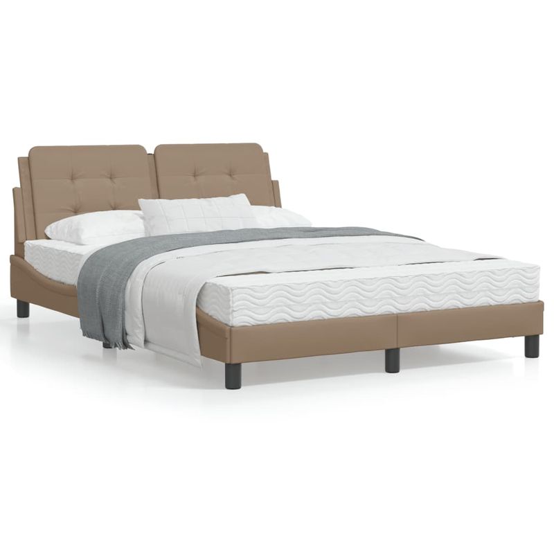 Casa si Gradina - Mobilier - Paturi si accesorii - Paturi - Pat cu saltea, cappuccino, 120x200cm piele ecologica - Infinity.ro