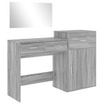 Casa si Gradina - Mobilier - Comode si corpuri - Masute de toaleta - Set de masuta de toaleta, 3 piese, gri sonoma, lemn prelucrat - Infinity.ro