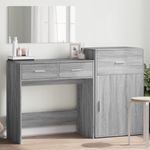 Casa si Gradina - Mobilier - Comode si corpuri - Masute de toaleta - Set de masuta de toaleta, 3 piese, gri sonoma, lemn prelucrat - Infinity.ro