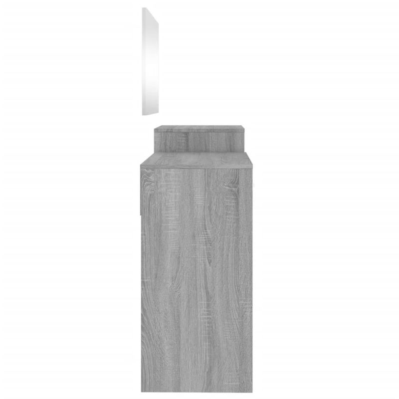 Casa si Gradina - Mobilier - Comode si corpuri - Masute de toaleta - Set de masuta de toaleta, 3 piese, gri sonoma, lemn prelucrat - Infinity.ro