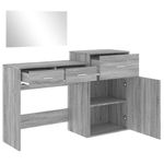 Casa si Gradina - Mobilier - Comode si corpuri - Masute de toaleta - Set de masuta de toaleta, 3 piese, gri sonoma, lemn prelucrat - Infinity.ro