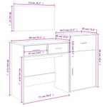 Casa si Gradina - Mobilier - Comode si corpuri - Masute de toaleta - Set de masuta de toaleta, 3 piese, gri sonoma, lemn prelucrat - Infinity.ro