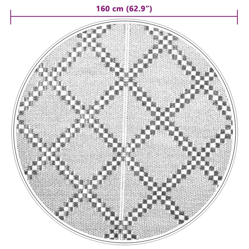 Casa si Gradina - Textile si covoare - Covoare - Covoare casa - Covor de exterior, maro și alb, diametru 160 cm, PP - Infinity.ro