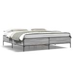 Casa si Gradina - Mobilier - Paturi si accesorii - Paturi - Cadru de pat, gri sonoma, 200x200 cm, lemn prelucrat si metal - Infinity.ro