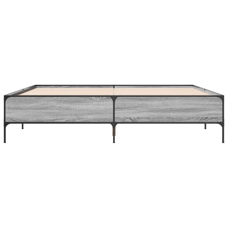 Casa si Gradina - Mobilier - Paturi si accesorii - Paturi - Cadru de pat, gri sonoma, 200x200 cm, lemn prelucrat si metal - Infinity.ro