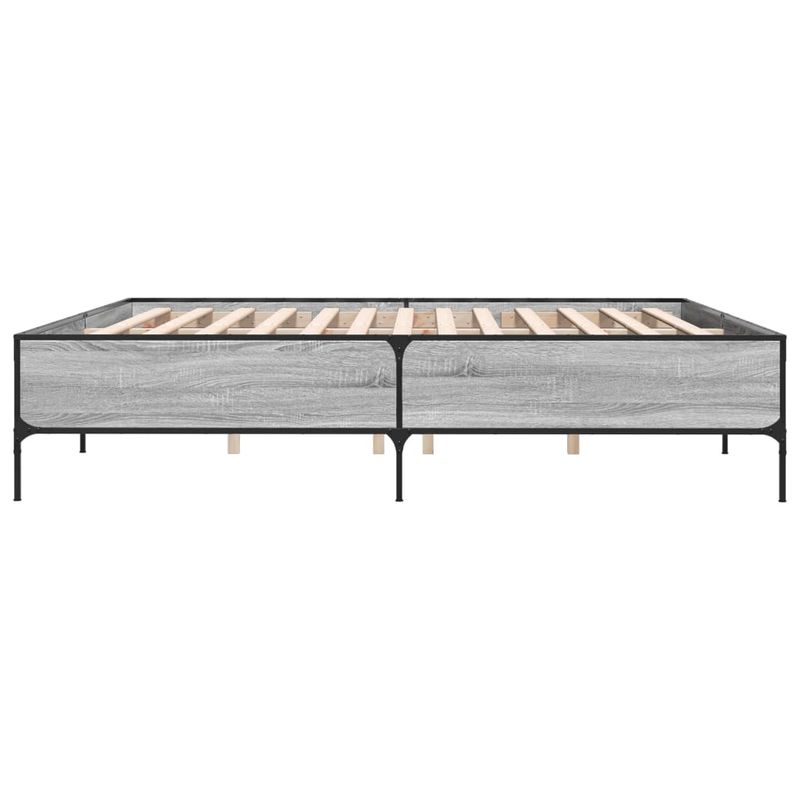 Casa si Gradina - Mobilier - Paturi si accesorii - Paturi - Cadru de pat, gri sonoma, 200x200 cm, lemn prelucrat si metal - Infinity.ro