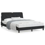 Casa si Gradina - Mobilier - Paturi si accesorii - Paturi - Pat cu saltea, negru, 140x200 cm, catifea - Infinity.ro
