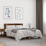 Casa si Gradina - Mobilier - Paturi si accesorii - Paturi - Cadru de pat, stejar fumuriu 120x200 cm lemn prelucrat si metal - Infinity.ro