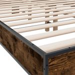 Casa si Gradina - Mobilier - Paturi si accesorii - Paturi - Cadru de pat, stejar fumuriu 120x200 cm lemn prelucrat si metal - Infinity.ro
