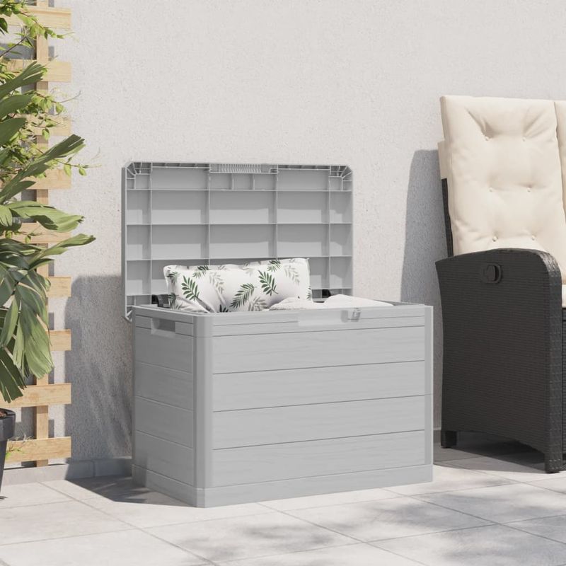 Casa si Gradina - Gradina si terasa - Mobilier exterior - Dulapuri si lazi depozitare exterior - Cutie de perne de exterior gri 77,5x44,5x53 cm polipropilena - Infinity.ro
