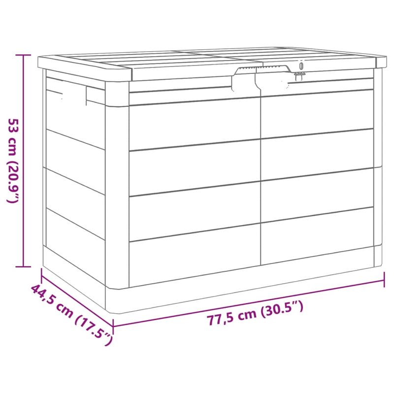 Casa si Gradina - Gradina si terasa - Mobilier exterior - Dulapuri si lazi depozitare exterior - Cutie de perne de exterior gri 77,5x44,5x53 cm polipropilena - Infinity.ro