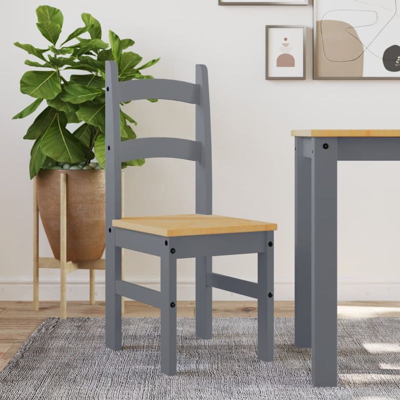 Casa si Gradina - Mobilier - Scaune si fotolii - Scaune - Scaune de bucatarie, 2 buc., gri, 40x46x99cm, lemn masiv de pin - Infinity.ro