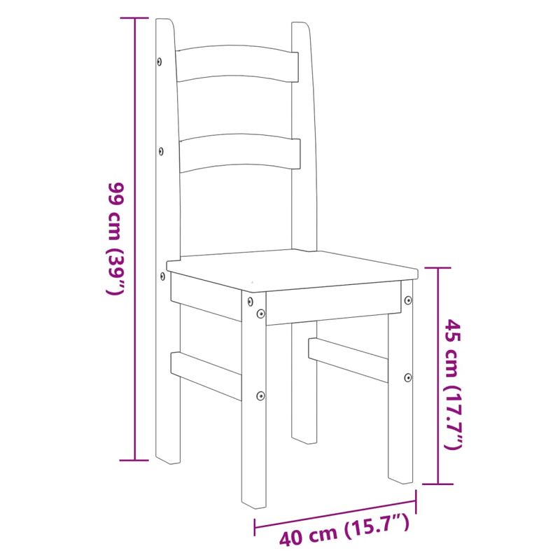 Casa si Gradina - Mobilier - Scaune si fotolii - Scaune - Scaune de bucatarie, 2 buc., gri, 40x46x99cm, lemn masiv de pin - Infinity.ro