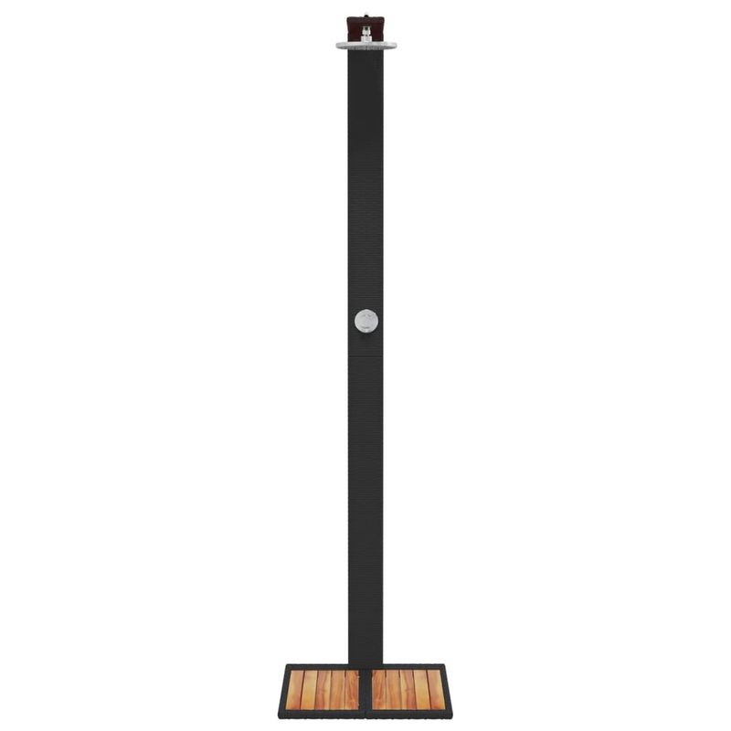 Casa si Gradina - Gradina si terasa - Piscine si accesorii - Accesorii piscine - Dus de exterior, negru, 50x55x224 cm, poliratan si lemn acacia - Infinity.ro