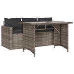 Casa si Gradina - Gradina si terasa - Mobilier exterior - Seturi mobila gradina - Set mobilier de gradina cu perne, 2 piese, gri, poliratan - Infinity.ro
