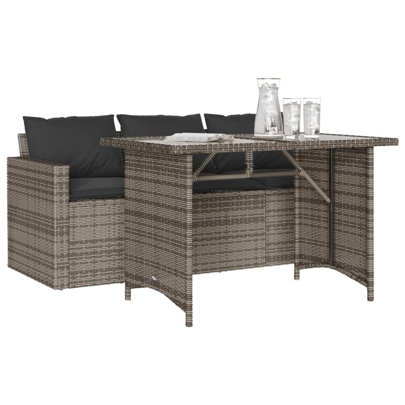 Casa si Gradina - Gradina si terasa - Mobilier exterior - Seturi mobila gradina - Set mobilier de gradina cu perne, 2 piese, gri, poliratan - Infinity.ro