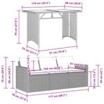Casa si Gradina - Gradina si terasa - Mobilier exterior - Seturi mobila gradina - Set mobilier de gradina cu perne, 2 piese, gri, poliratan - Infinity.ro
