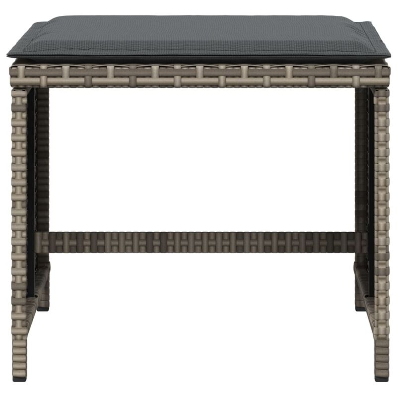 Casa si Gradina - Gradina si terasa - Mobilier exterior - Scaune si sezlonguri gradina - Scaune de gradina cu perne, 4 buc., gri, 40x40x35 cm, poliratan - Infinity.ro