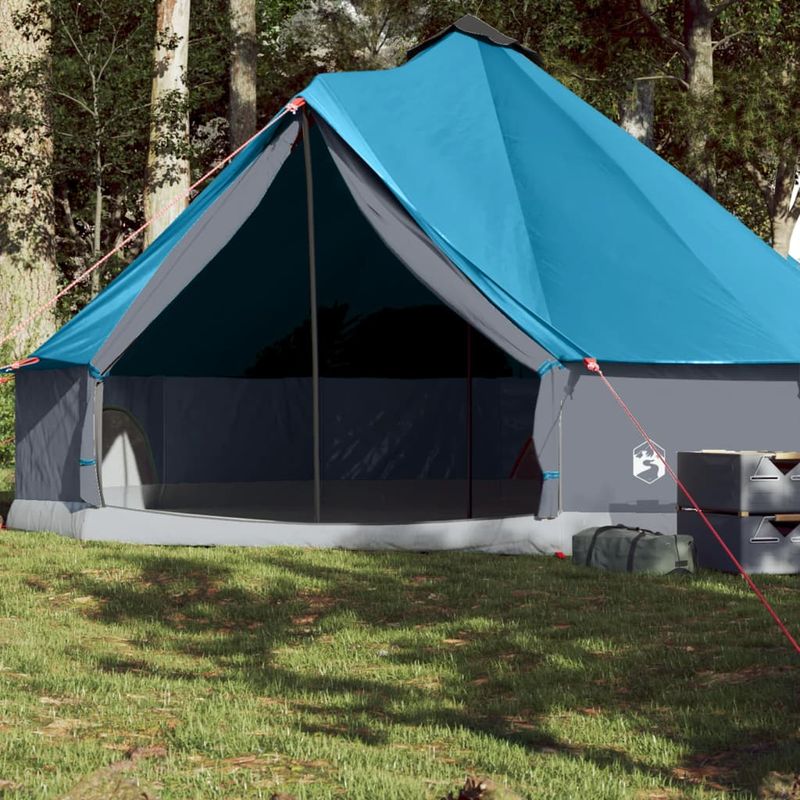 Sport si Outdoor - Camping - Corturi camping - Cort de familie Tipi pentru 8 persoane, albastru, impermeabil - Infinity.ro