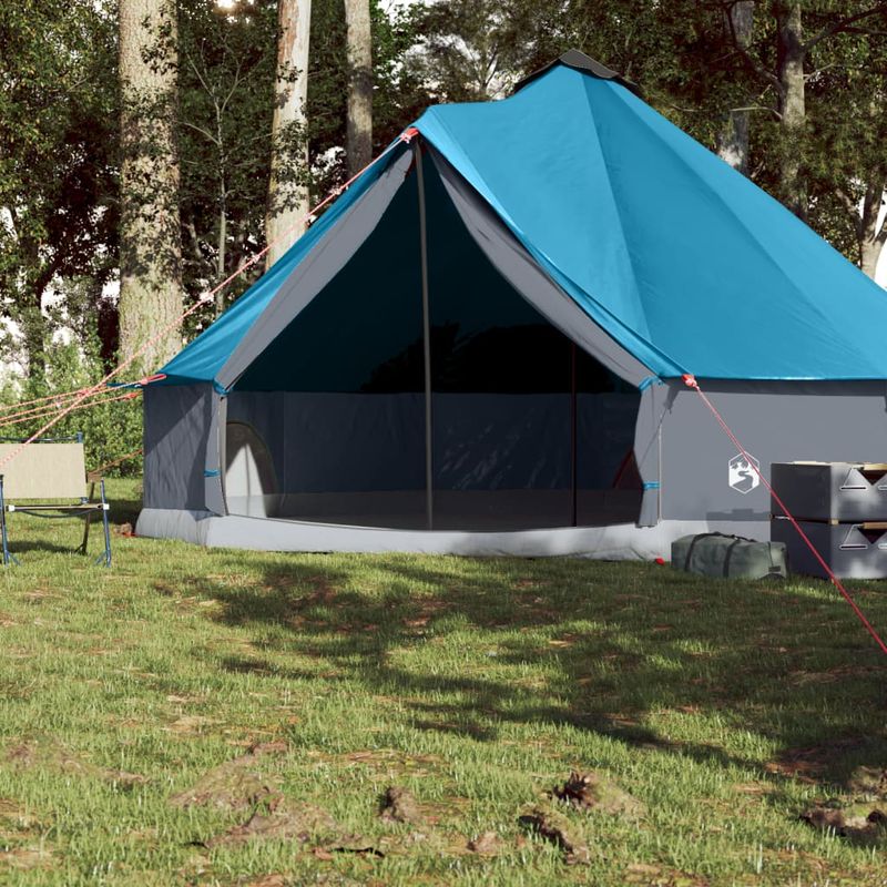 Sport si Outdoor - Camping - Corturi camping - Cort de familie Tipi pentru 8 persoane, albastru, impermeabil - Infinity.ro