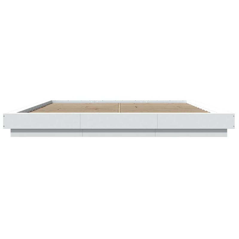 Casa si Gradina - Mobilier - Paturi si accesorii - Paturi - Cadru de pat cu lumini LED, alb, 200x200 cm, lemn prelucrat - Infinity.ro