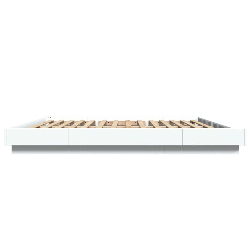 Casa si Gradina - Mobilier - Paturi si accesorii - Paturi - Cadru de pat cu lumini LED, alb, 200x200 cm, lemn prelucrat - Infinity.ro