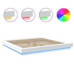 Casa si Gradina - Mobilier - Paturi si accesorii - Paturi - Cadru de pat cu lumini LED, alb, 200x200 cm, lemn prelucrat - Infinity.ro