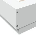 Casa si Gradina - Mobilier - Paturi si accesorii - Paturi - Cadru de pat cu lumini LED, alb, 200x200 cm, lemn prelucrat - Infinity.ro