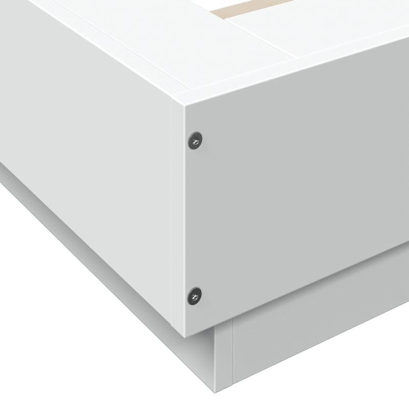 Casa si Gradina - Mobilier - Paturi si accesorii - Paturi - Cadru de pat cu lumini LED, alb, 200x200 cm, lemn prelucrat - Infinity.ro