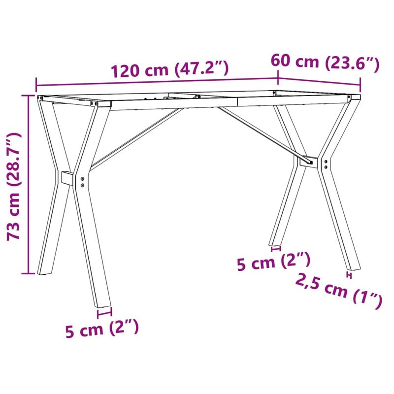 Casa si Gradina - Mobilier - Feronerie si accesorii mobila - Picioare masa de sufragerie Y-Frame 120x60x73 cm Fonta - Infinity.ro