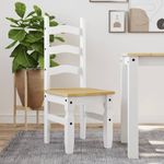 Casa si Gradina - Mobilier - Scaune si fotolii - Scaune - Scaune de bucatarie Corona 2buc. alb 42x47x107cm lemn masiv pin - Infinity.ro