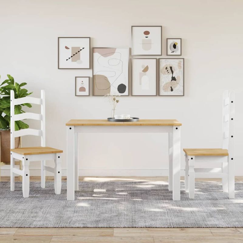 Casa si Gradina - Mobilier - Scaune si fotolii - Scaune - Scaune de bucatarie Corona 2buc. alb 42x47x107cm lemn masiv pin - Infinity.ro
