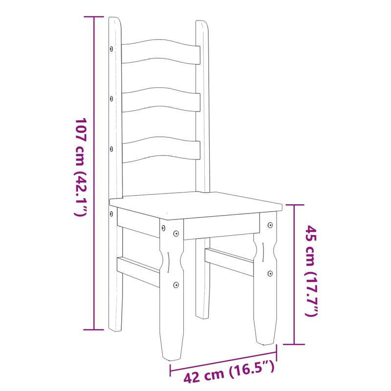 Casa si Gradina - Mobilier - Scaune si fotolii - Scaune - Scaune de bucatarie Corona 2buc. alb 42x47x107cm lemn masiv pin - Infinity.ro